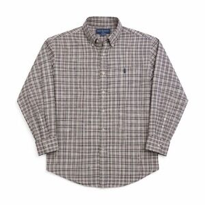 Ralph Lauren Blake Black Plaid Button Down Shirt Men XL 100% Cotton Long Sleeve